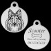 Collie Engraved 31mm Large Round Pet Dog ID Tag